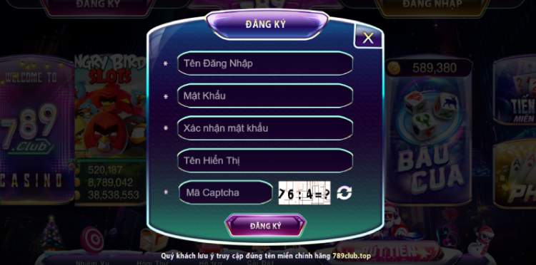 Thao tác đăng ký nhanh tại 789CLUB.